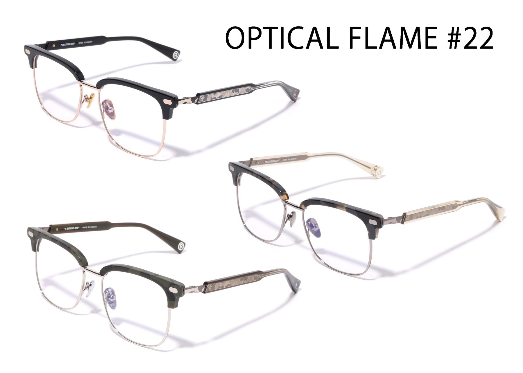 A BATHING APE EYEWEAR OPTICAL FLAME 22 happyjagabee store