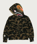 A BATHING APE Ladies' 1ST CAMO CROCHET SHARK FULL ZIP HOODIE
