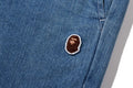 A BATHING APE ONE POINT 1 PLEAT ELASTICATED DENIM PANTS