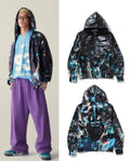 A BATHING APE OVERALL PRINT CREASE HOODED JACKET - happyjagabee store
