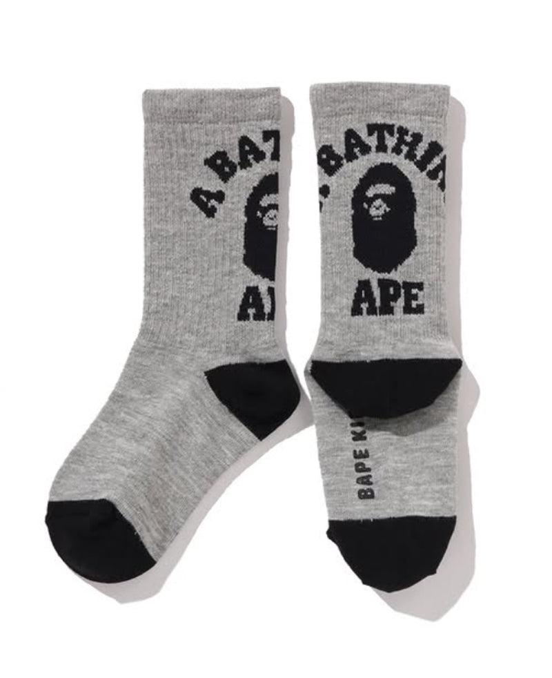 A BATHING APE BAPE KIDS COLLEGE RIB SOCKS