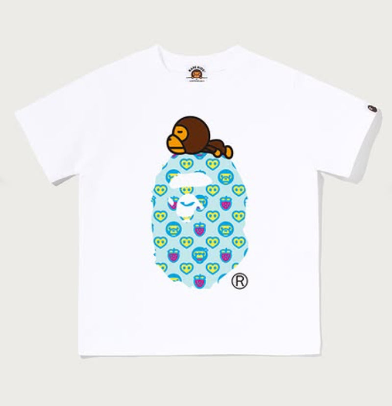 A BATHING APE BAPE KIDS MILOGRAM SWEETS MILO ON BIG APE TEE