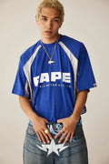 A BATHING APE SOLID CAMO JACQUARD MULTI LOGO RELAXED FIT FOOTBALL JERSEY