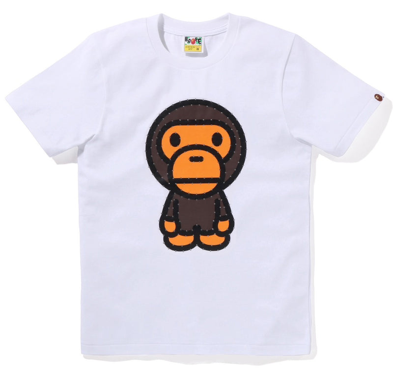 A BATHING APE Ladies' CRYSTAL STONE BIG BABY MILO TEE