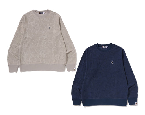 A BATHING APE NEON CAMO JACQUARD SWEAT SHIRT