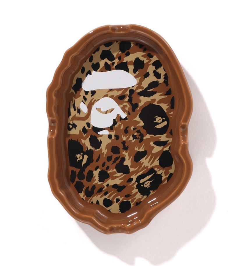 A BATHING APE WILD LEOPARD PATTERN APE HEAD ASHTRAY