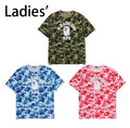 A BATHING APE Ladies' ABC CAMO CRYSTAL STONE OVERSIZED TEE