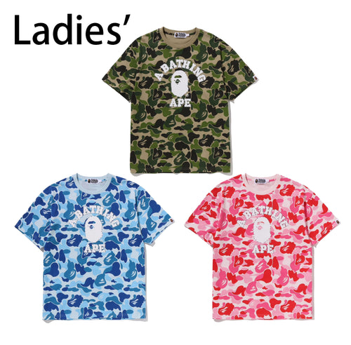A BATHING APE Ladies' ABC CAMO CRYSTAL STONE OVERSIZED TEE