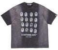 A BATHING APE BLEECHED MULTI APE HEAD LOGO RELAXED FIT TEE