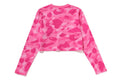 A BATHING APE Ladies' COLOR CAMO CROPPED L/S TEE