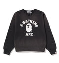A BATHING APE Ladies' VINTAGE WASHED COLLEGE CREWNECK SWEAT SHIRT