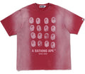 A BATHING APE BLEECHED MULTI APE HEAD LOGO RELAXED FIT TEE