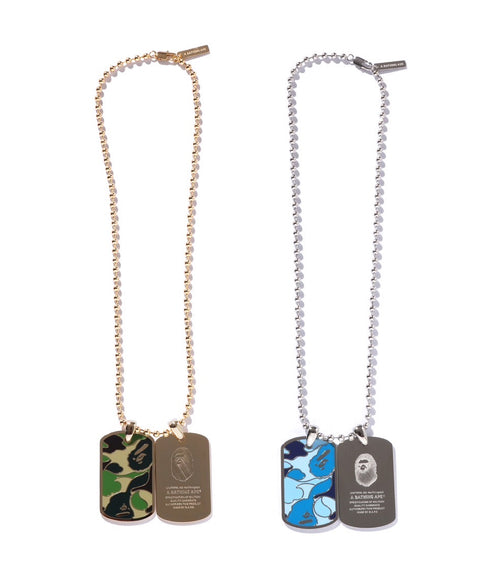 A BATHING APE ABC CAMO DOG TAG SET NECKLACE