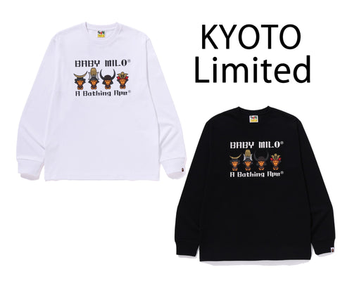 A BATHING APE BAPE STORE KYOTO BABY MILO L/S TEE KYOTO LIMITED