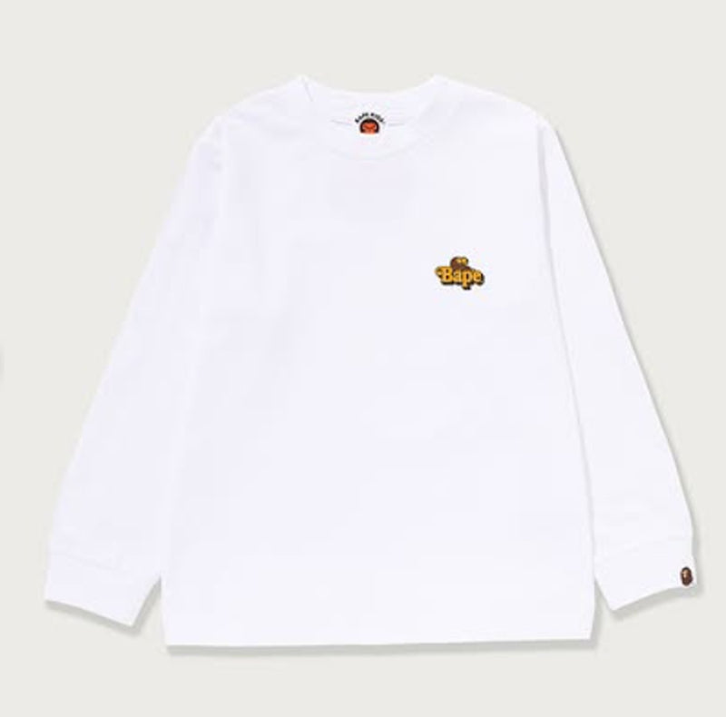 A BATHING APE BAPE KIDS MILO ON BAPE ONE POINT L/S TEE