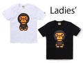A BATHING APE Ladies' CRYSTAL STONE BIG BABY MILO TEE