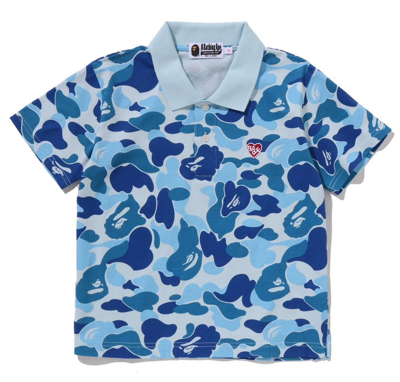 A BATHING APE Ladies' ABC CAMO CROPPED POLO SHIRT