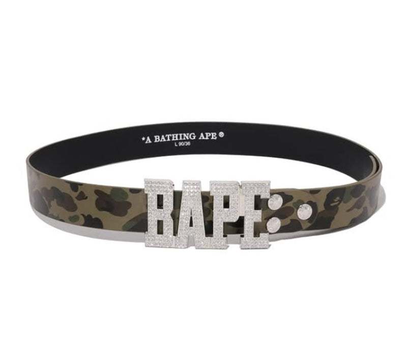 Sale! A BATHING APE 1ST CAMO BAPE LEATHER BELT - happyjagabee store