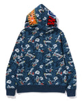 A BATHING APE JAPANESE TATTOO CAMO SHARK FULL ZIP HOODIE