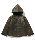 A BATHING APE BAPE KIDS SHARK PATCH PADDED HOODIE JACKET