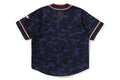 A BATHING APE SOLID CAMO MULTI LOGO BASEBALL SS SHIRT