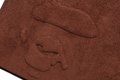 A BATHING APE APE HEAD SUEDE EMBOSSED POUCH