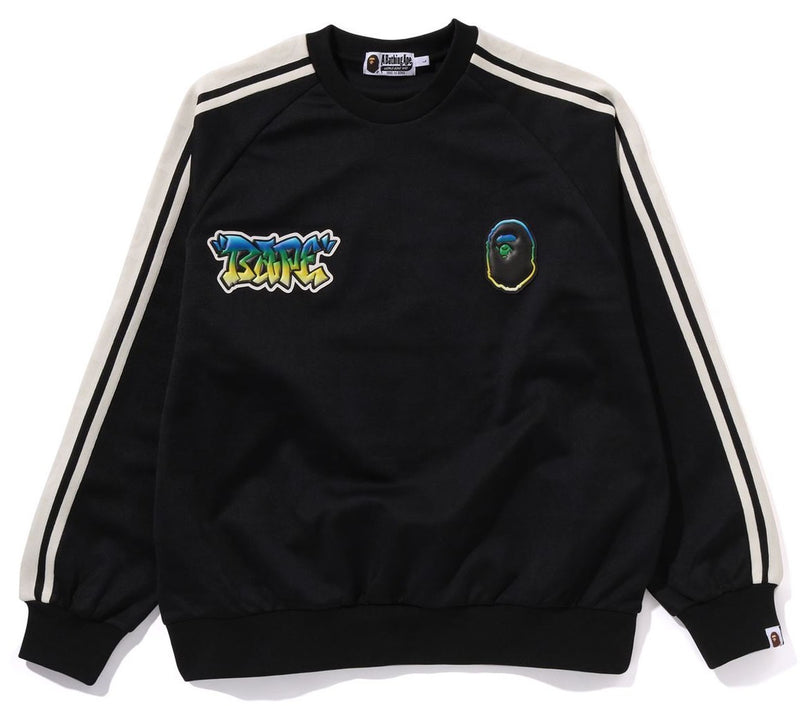 A BATHING APE LUX SPORT PATTERN JACQUARD CREWNECK