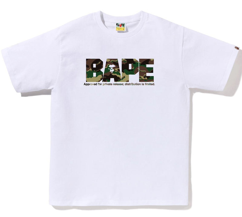 A BATHING APE GLITCH WOODLAND CAMO ARMY BAPE TEE