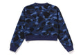 A BATHING APE Ladies' COLOR CAMO CROPPED CREWNECK SWEAT SHIRT