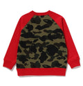 A BATHING APE BAPE KIDS 1ST CAMO MILO SHARK FZH CREWNECK SWEAT SHIRT
