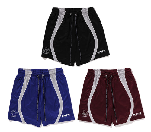 A BATHING APE SOLID CAMO JACQUARD MULTI LOGO RELAXED FIT SWEAT SHORTS