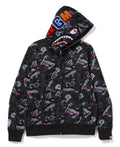 A BATHING APE JAPANESE TATTOO CAMO SHARK FULL ZIP HOODIE