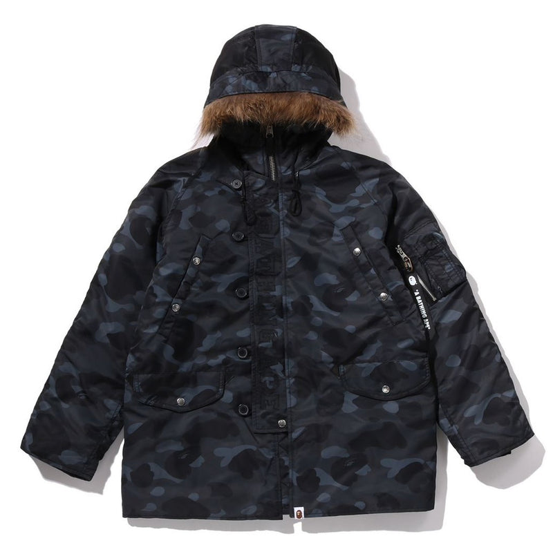 A BATHING APE COLOR CAMO N-3B PADDED JACKET