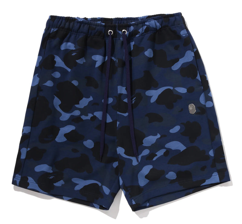 A BATHING APE COLOR CAMO METAL APE HEAD RELAXED FIT SWEAT SHORTS