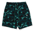 A BATHING APE COLOR CAMO METAL APE HEAD RELAXED FIT SWEAT SHORTS