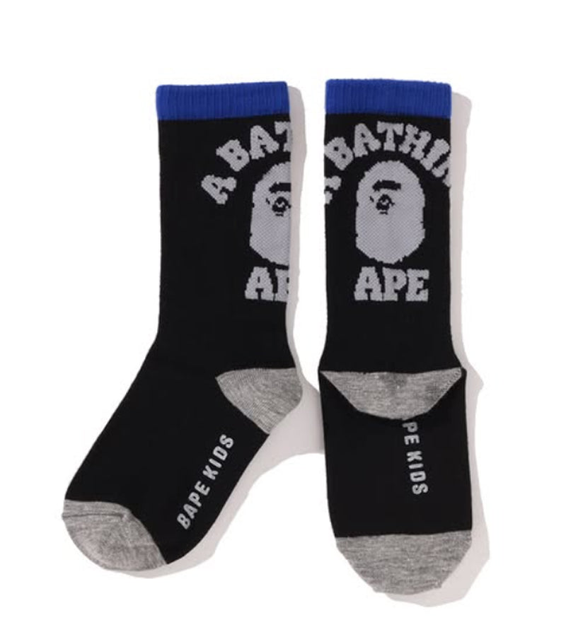 A BATHING APE BAPE KIDS COLLEGE RIB SOCKS
