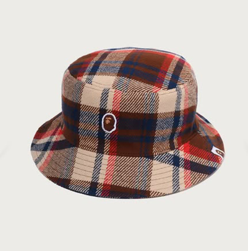 A BATHING APE BAPE CHECK BUCKET HAT