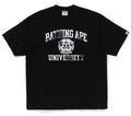 A BATHING APE SPRAY PRINT COLLEGE LOGO RELAXED FIT TEE