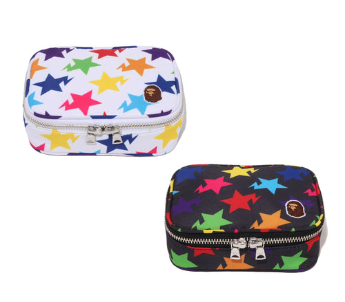 A BATHING APE STA PATTERN AMENITY POUCH