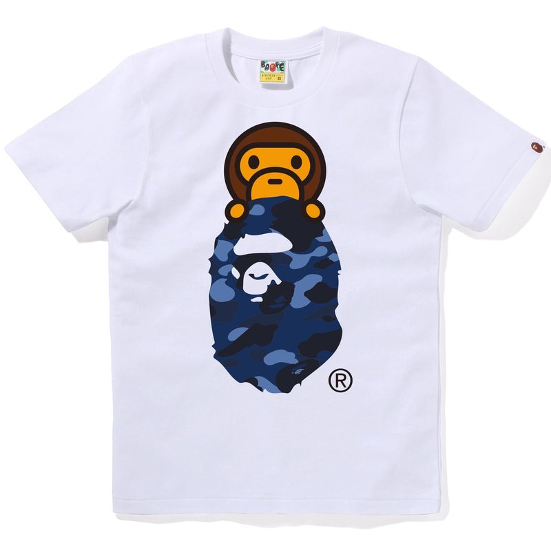 A BATHING APE Ladies' COLOR CAMO MILO ON APE HEAD TEE