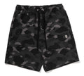 A BATHING APE COLOR CAMO METAL APE HEAD RELAXED FIT SWEAT SHORTS