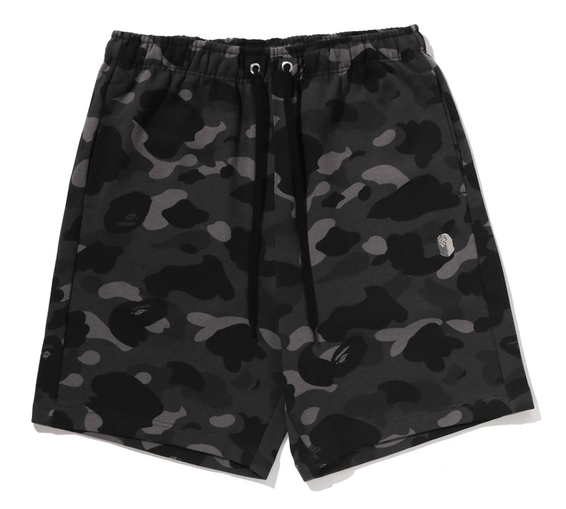 A BATHING APE COLOR CAMO METAL APE HEAD RELAXED FIT SWEAT SHORTS