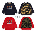 A BATHING APE BAPE KIDS 1ST CAMO MILO SHARK FZH CREWNECK SWEAT SHIRT