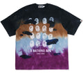 A BATHING APE COLOR CAMO TIE DYE DESTROYED MULTI LOGO RELAXED FIT TEE