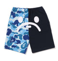 A BATHING APE BAPE KIDS ABC CAMO MILO FACE SWEAT SHORTS