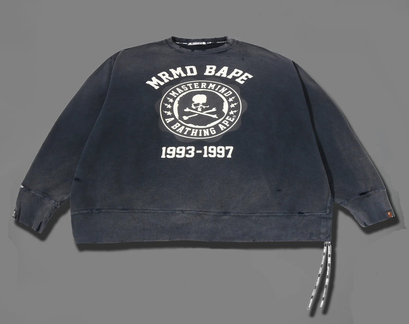 A BATHING APE BAPE x mastermind JAPAN VINTAGE EFFECT CREWNECK