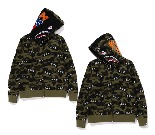 A BATHING APE BAPE x GOD SELECTION XXX SHARK FULL ZIP HOODIE