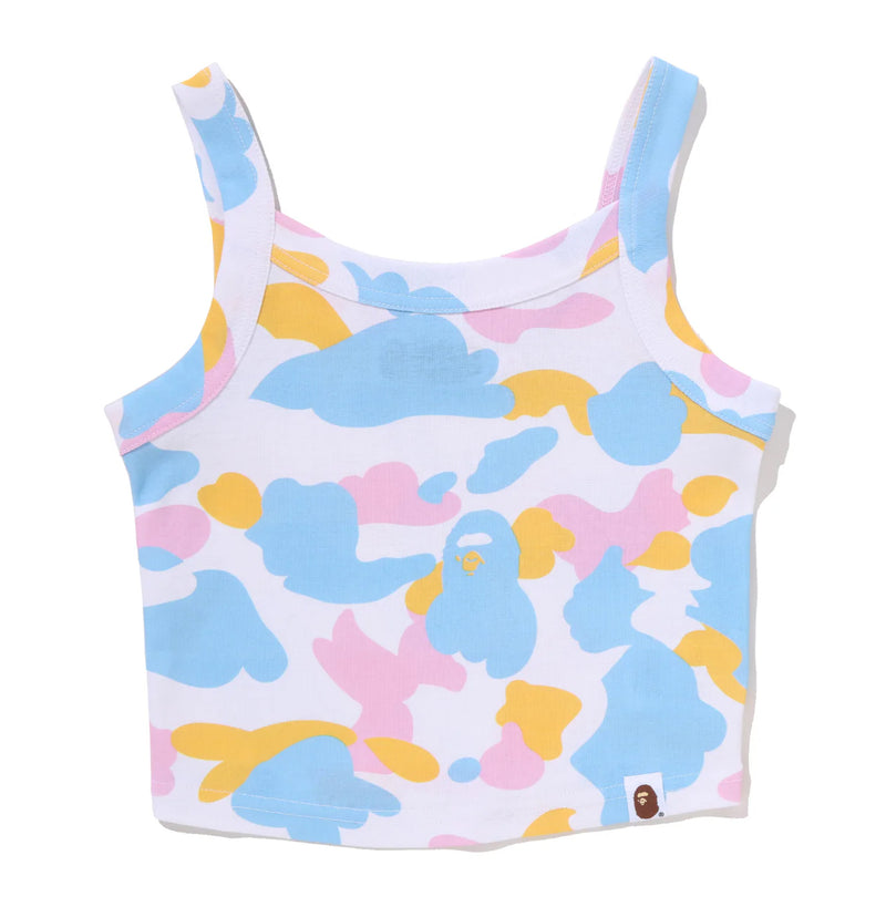 A BATHING APE Ladies' NEW MULTI CAMO CROPPED RIB TANK TOP