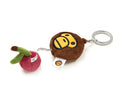 A BATHING APE BABY MILO STORE BABY MILO CHERRY PLUSH DOLL TAPE MEASURE KEYCHAIN