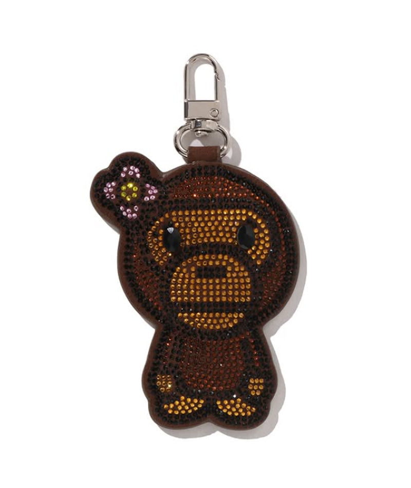 A BATHING APE CRYSTALSTONE BABY LISA MIRROR KEYCHAIN